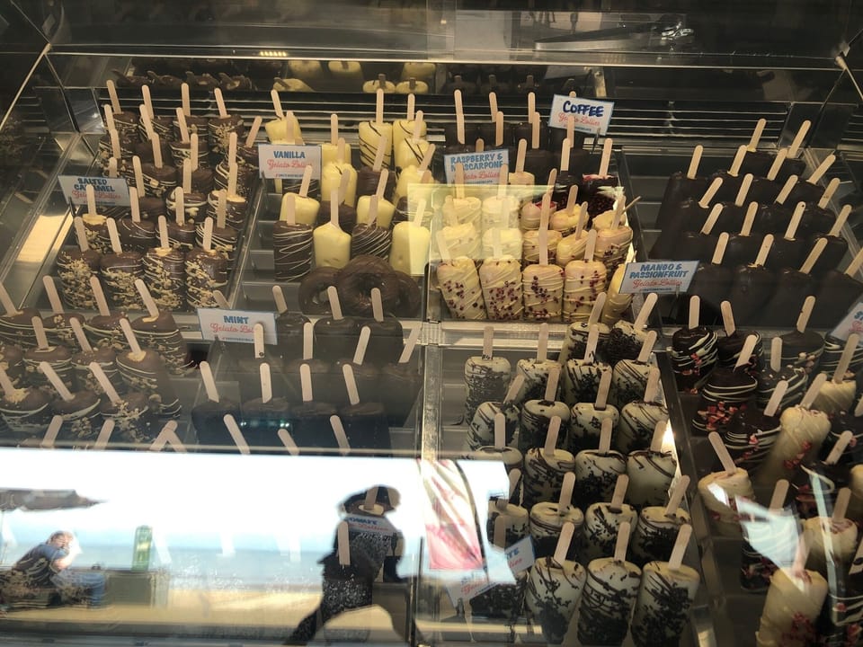 Fantastic ice cream shop at the end of the road