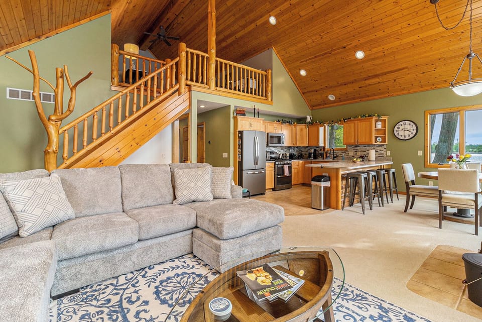Main Level - Open Layout of the Living Area, Dining Area and Kitchen on the Main Level