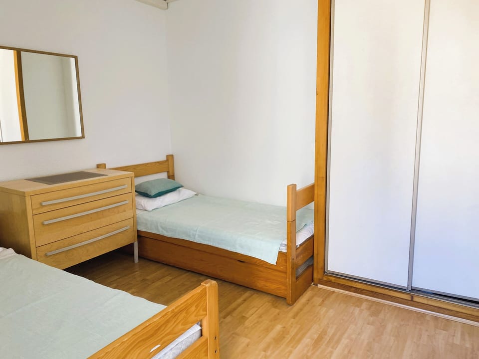 apartments' shared pool with paddling pool