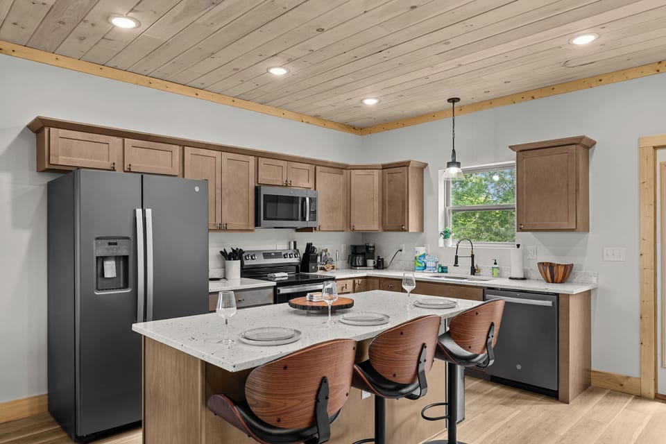 Fully Equipped Kitchen With Stainless Appliances