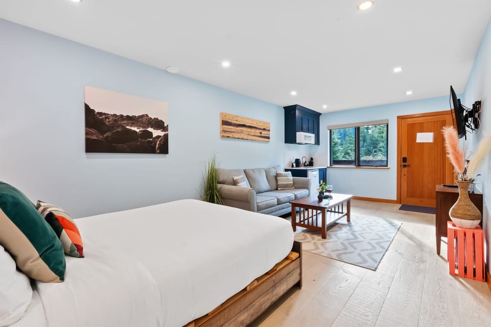 View from the bed area