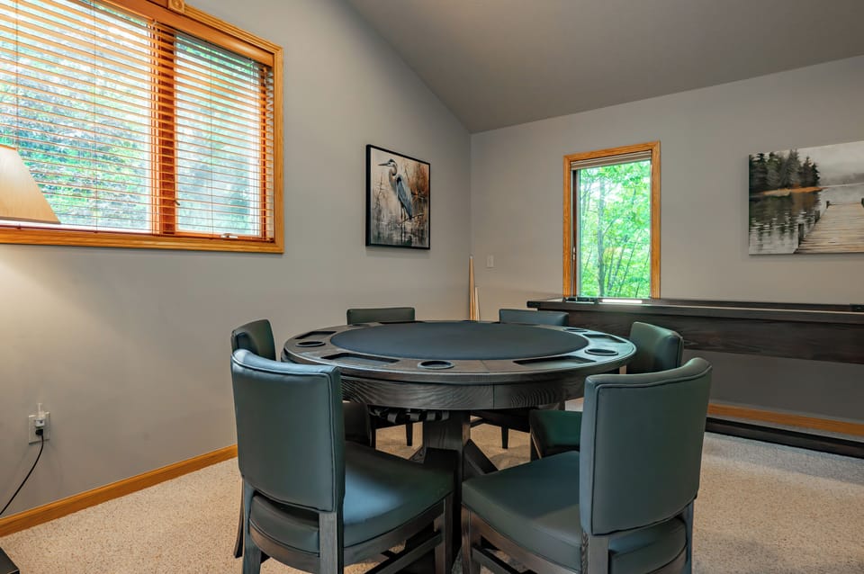 Multi-use Game Table can be use for board games, poker, or bumper pool