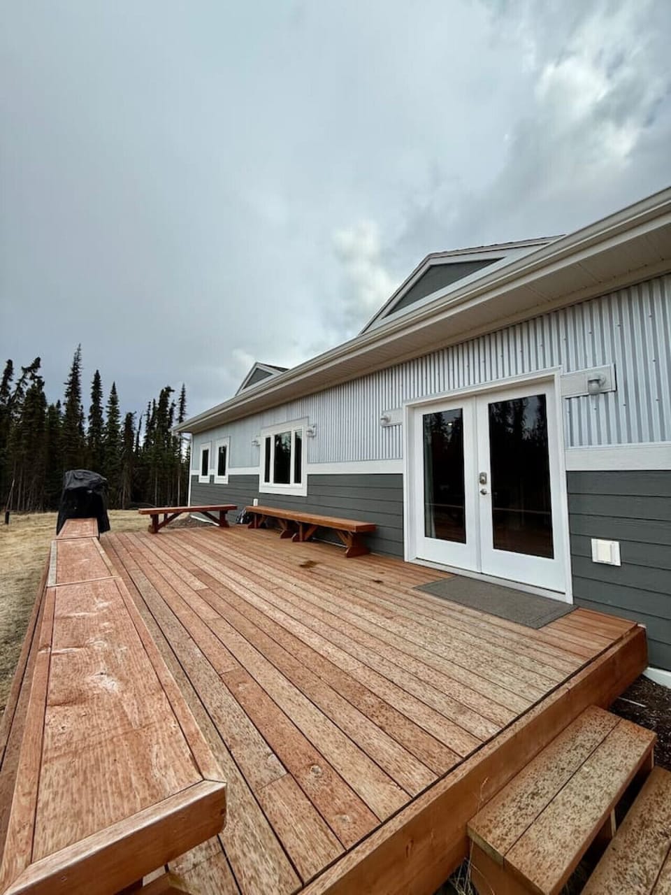View of the large back deck.