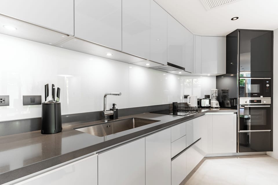 Premium Apartment | Private kitchen | Full-size fridge, microwave, stovetop, espresso maker