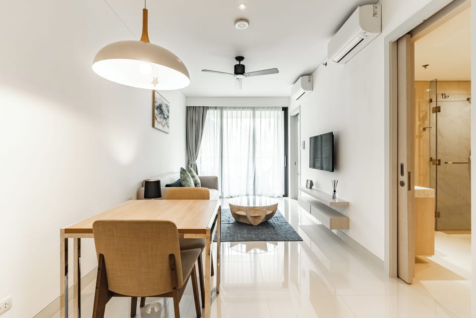 Apartment | Living area | 43-inch Smart TV with digital channels