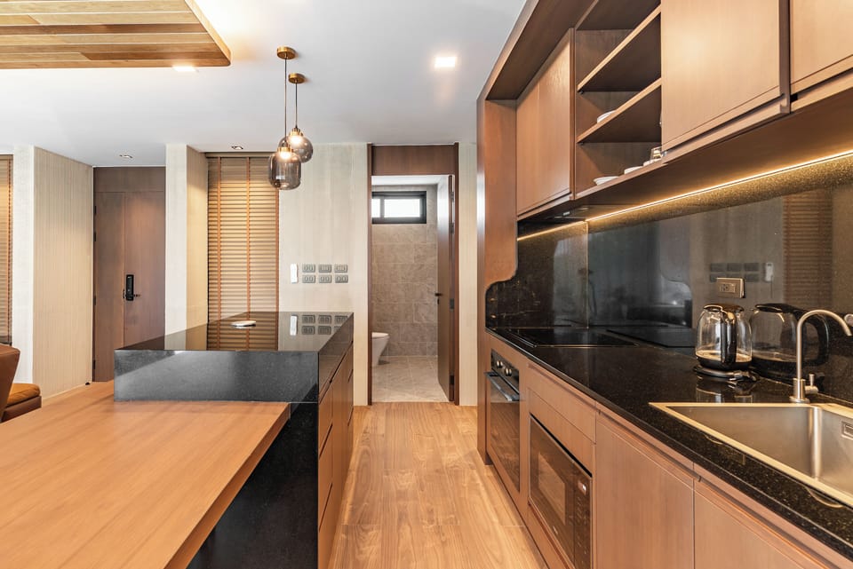 Villa | Private kitchen | Electric kettle, dining tables