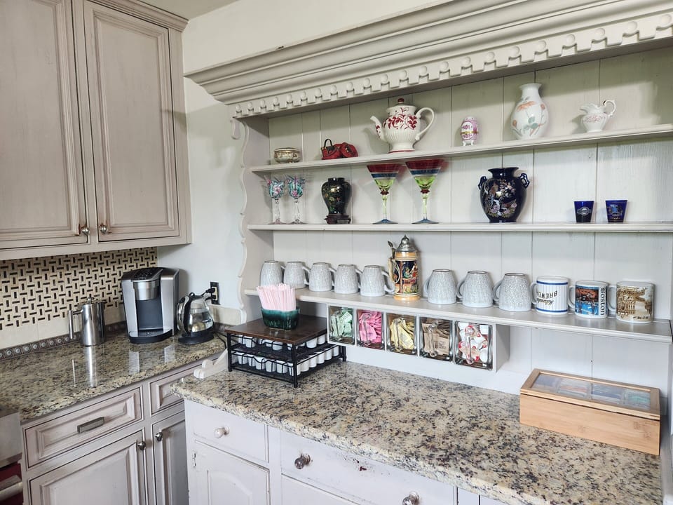 Coffee bar with custom cabinetry