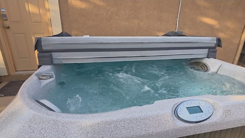 Relax and enjoy a soak in the hot tub