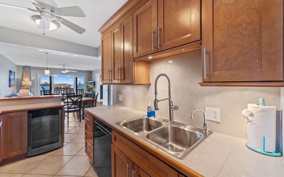 Efficient layout and sleek cabinetry keep the kitchen functional and stylish.