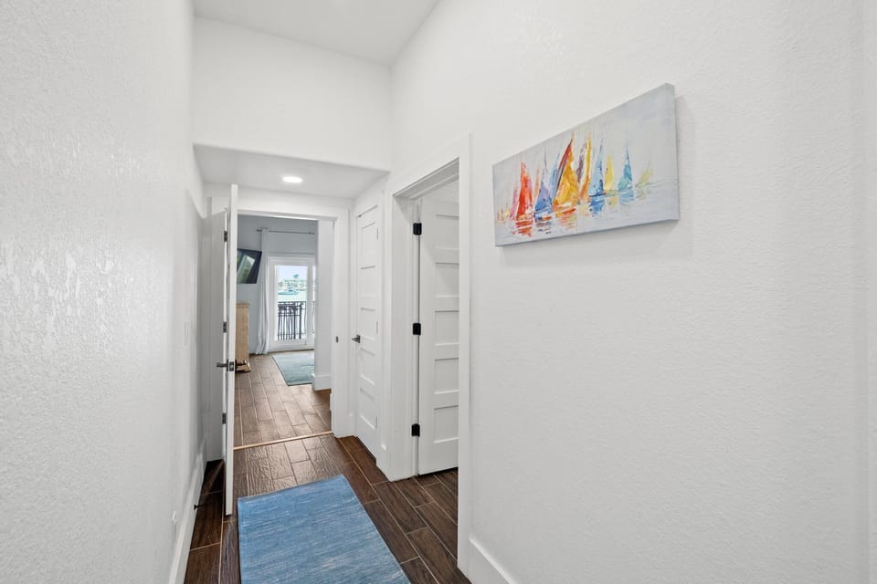 First Floor Hallway - King Bedroom - Full Bathroom - Waterviews