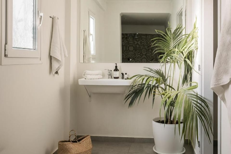 Junior Garden Suite | Bathroom | Shower, designer toiletries, hair dryer, bathrobes
