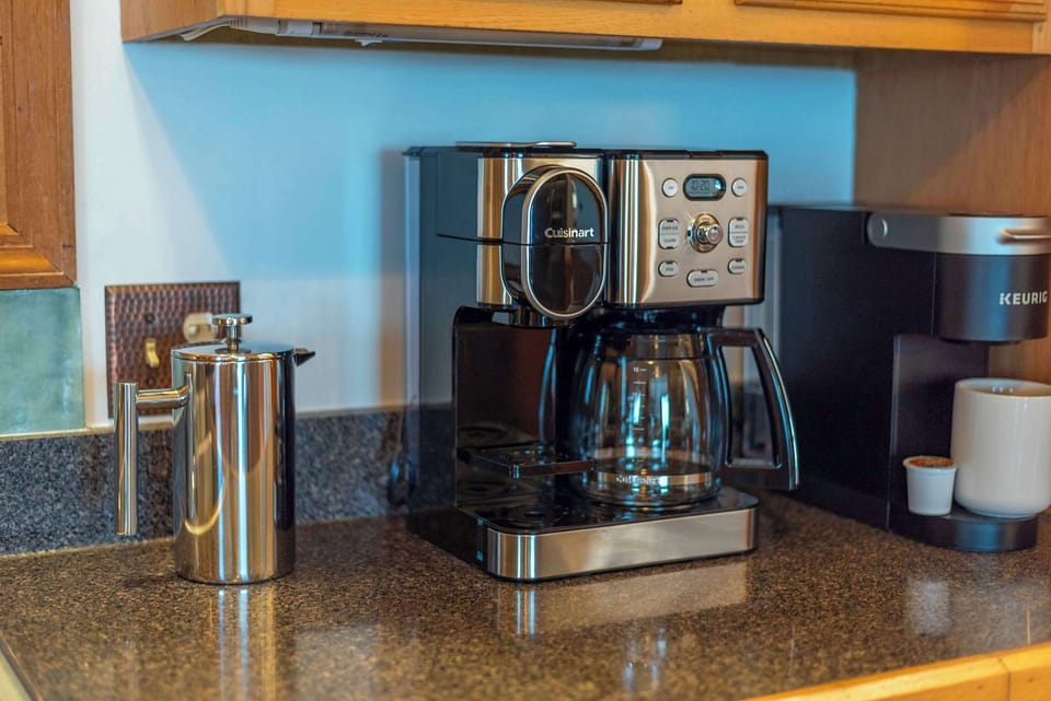 Whether it’s a quick Keurig cup or a slow French press, our kitchen has all your coffee cravings covered.

