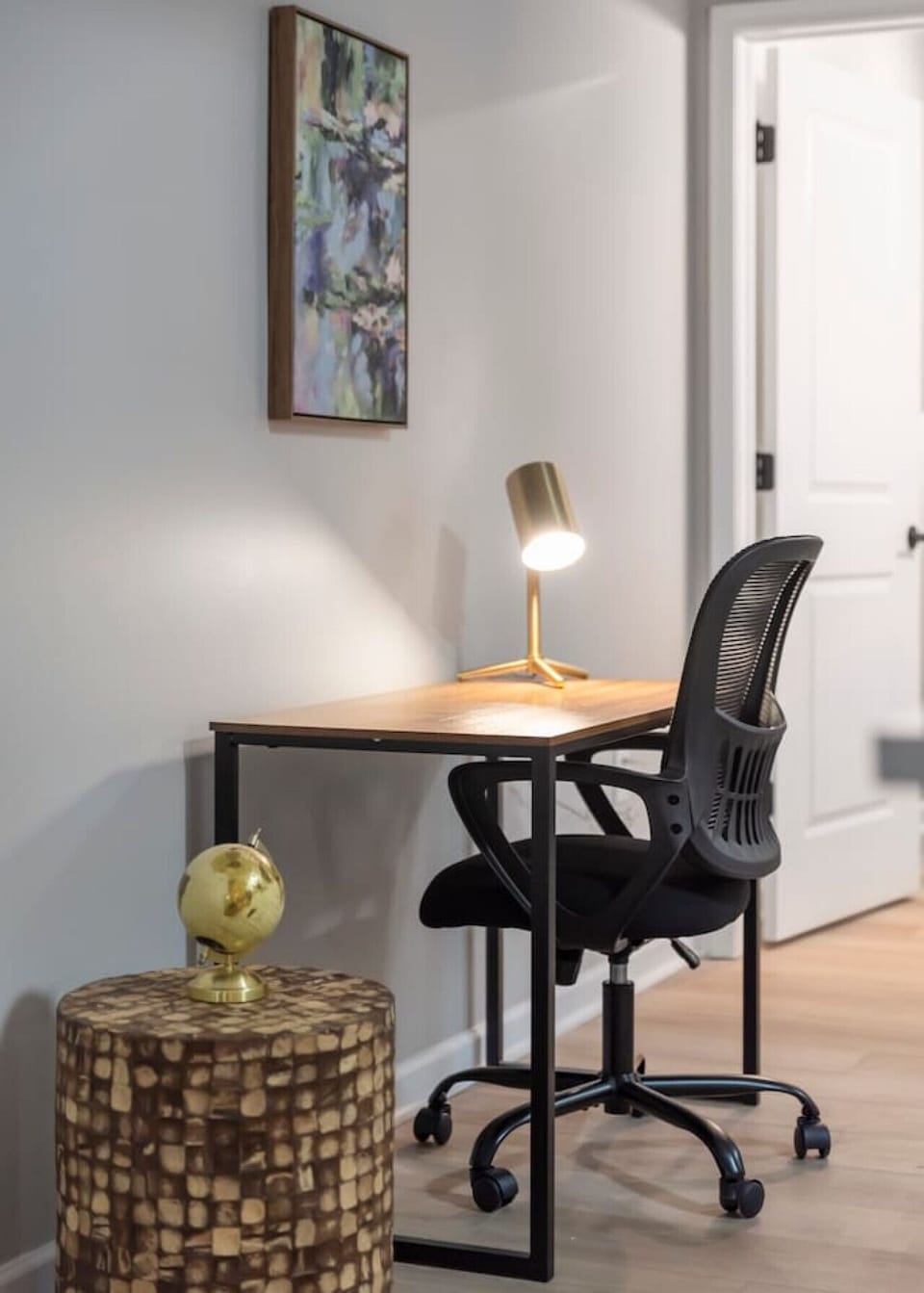 Work area designed for remote work, studying, or planning your day.