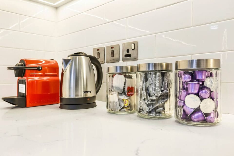 Kitchen Delight: Brew up magical mornings with premium coffee and a selection of sweeteners!