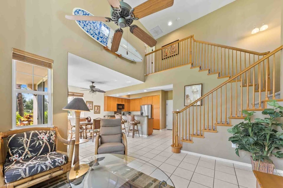 Central air conditioning and ceiling fans in the living area and all bedrooms for year-round comfort