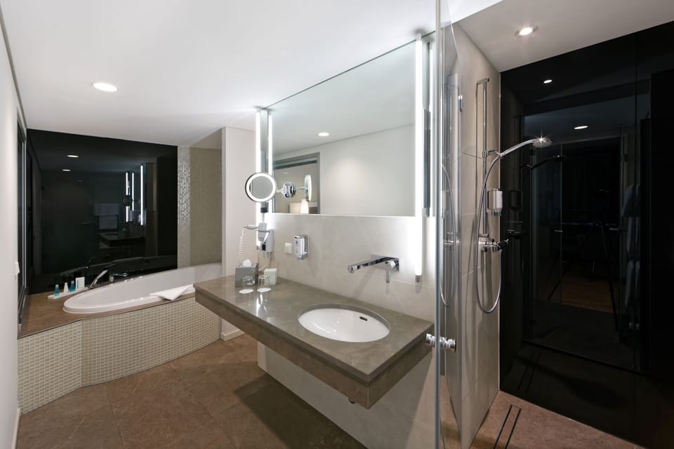 Deluxe Junior Suite | Bathroom | Free toiletries, hair dryer, towels