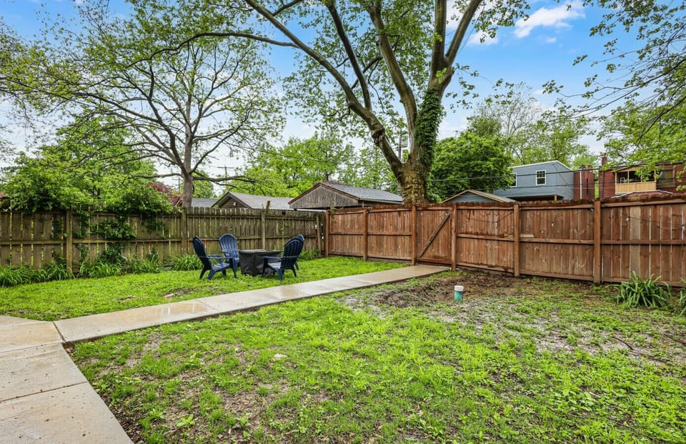 Unwind in a private yard with firepit—perfect for evening s`mores and stargazing!