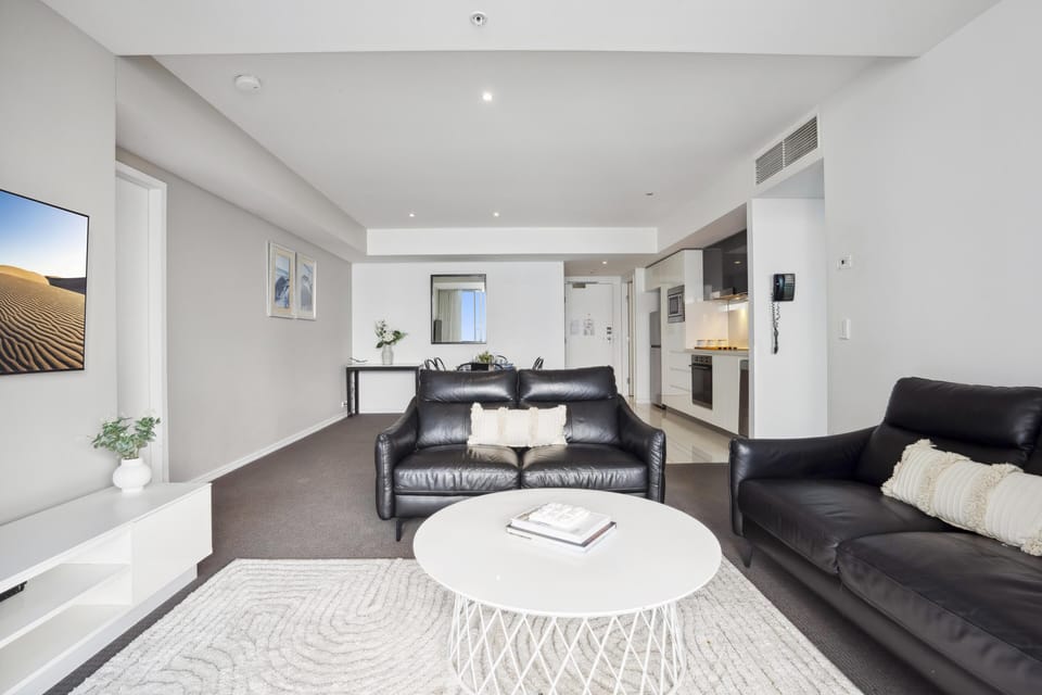 Spacious and cozy living area for the guests to relax
