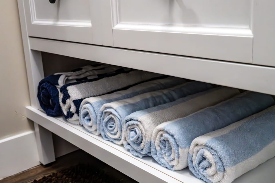 We supply all the towels and bath essentials.