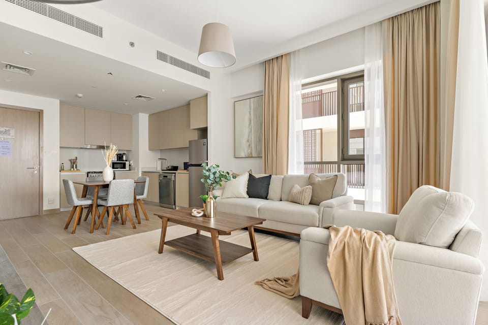 Luxury Apartment | Living area | 50-inch Smart TV with digital channels