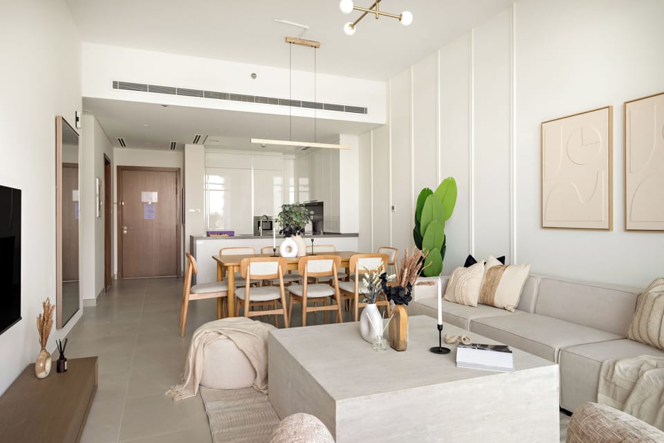 Deluxe Apartment | Living area | 50-inch Smart TV with digital channels