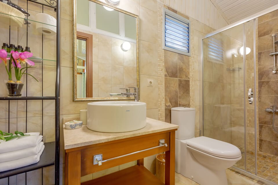 Double Room Single Use | Bathroom | Shower, free toiletries, hair dryer, slippers