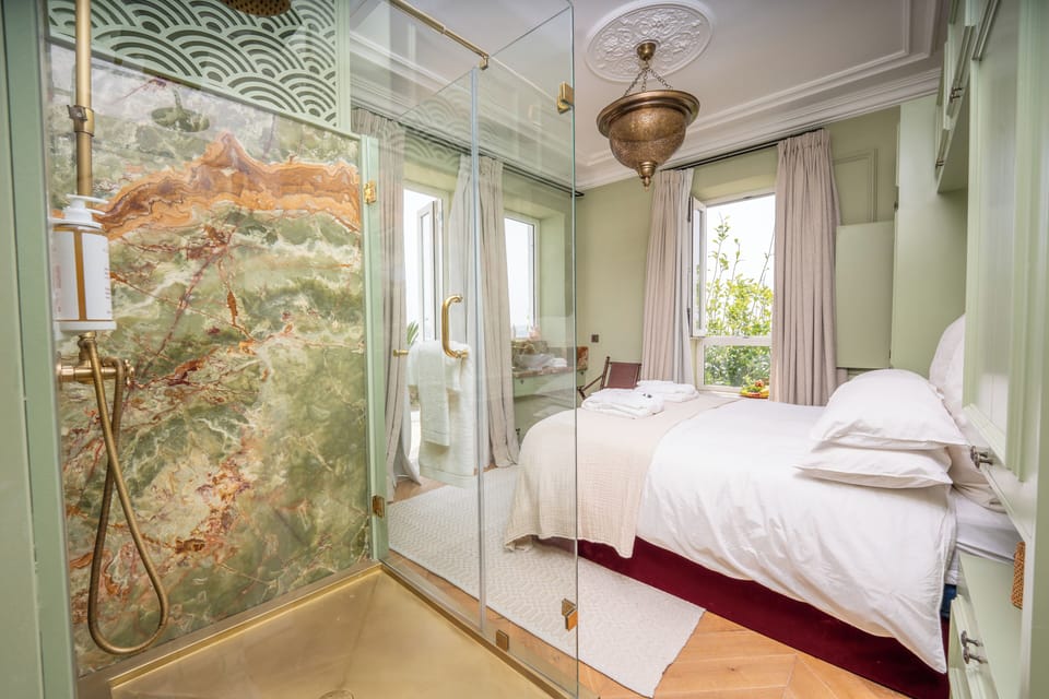Premium Double Room, 1 Queen Bed, Ocean View | Bathroom | Deep soaking tub, designer toiletries, hair dryer, bathrobes