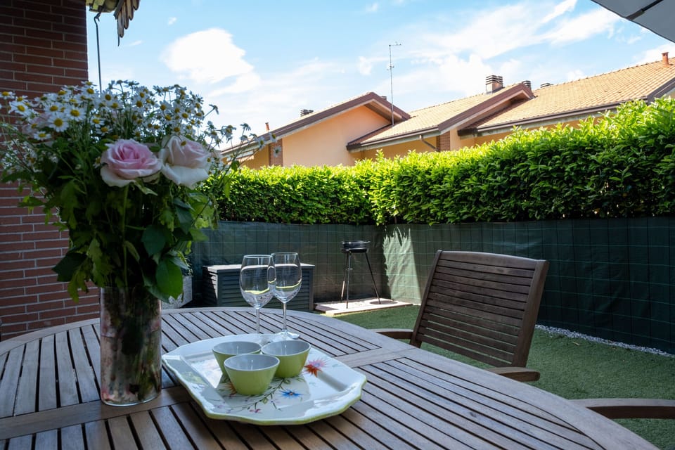 Reserved and well-kept outdoor space.