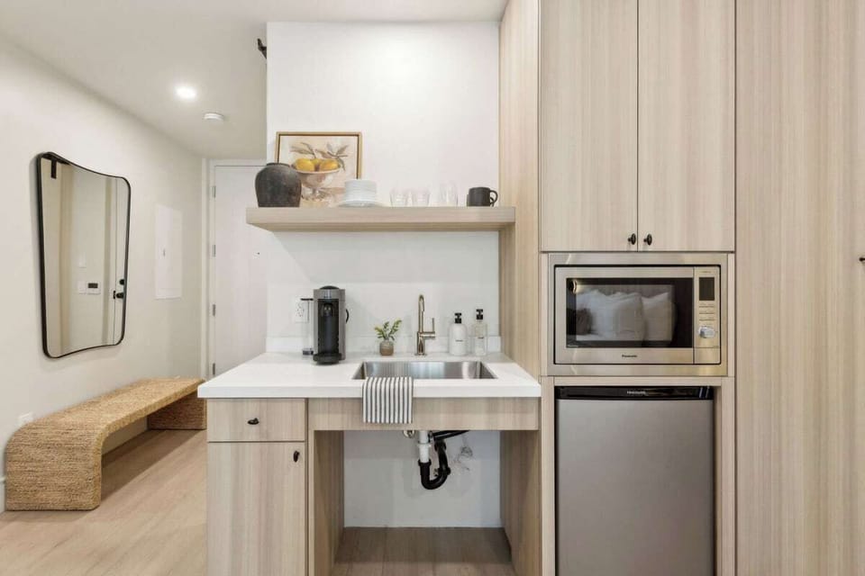 Kitchenette with Nespresso Coffee Machine and Mini Fridge - No Stove