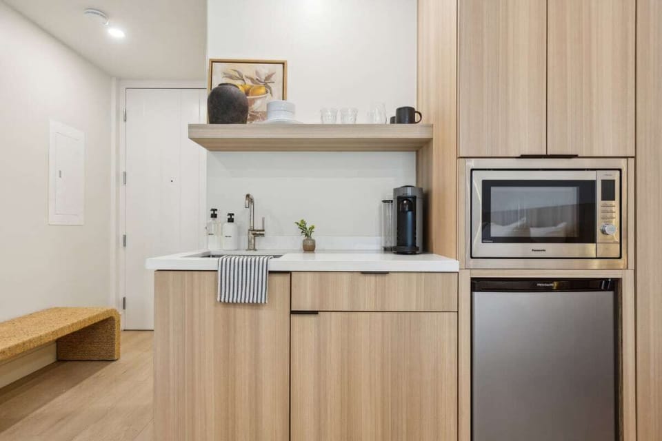 Kitchenette with Nespresso Coffee Machine and Mini Fridge - No Stove
