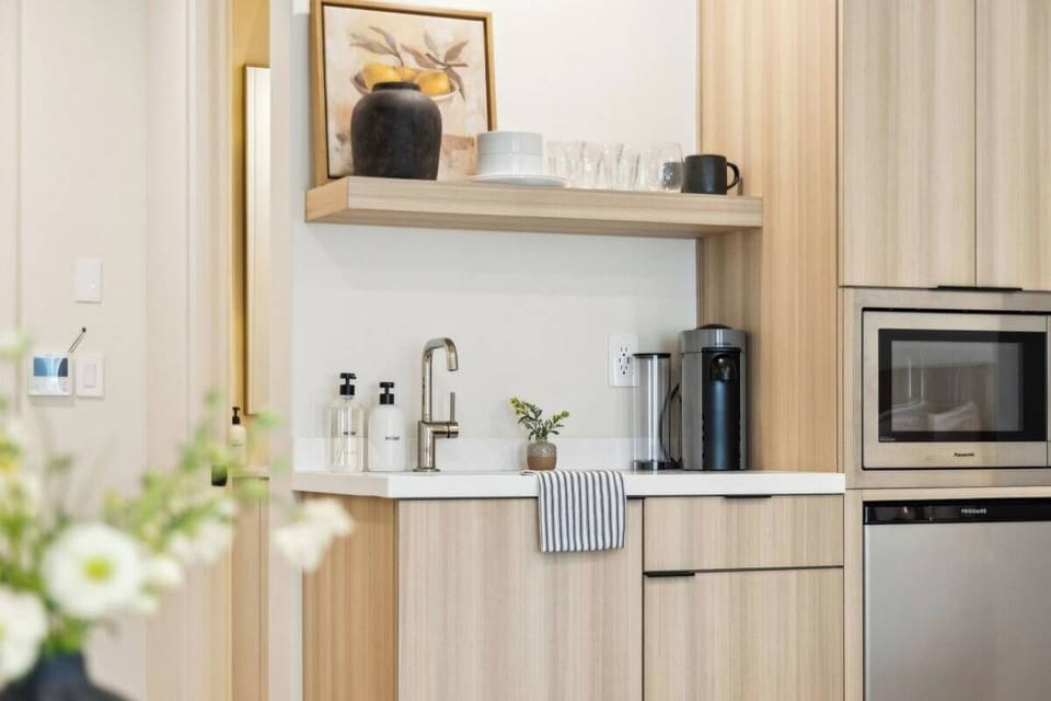 Kitchenette with Nespresso Coffee Machine and Mini Fridge - No Stove