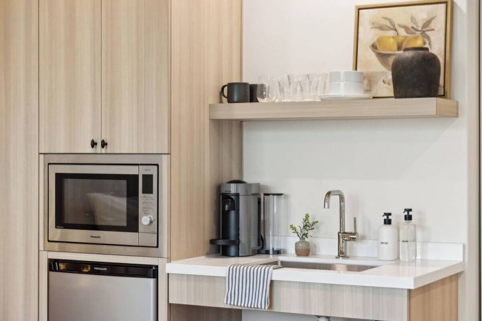 Kitchenette with Nespresso Coffee Machine and Mini Fridge - No Stove