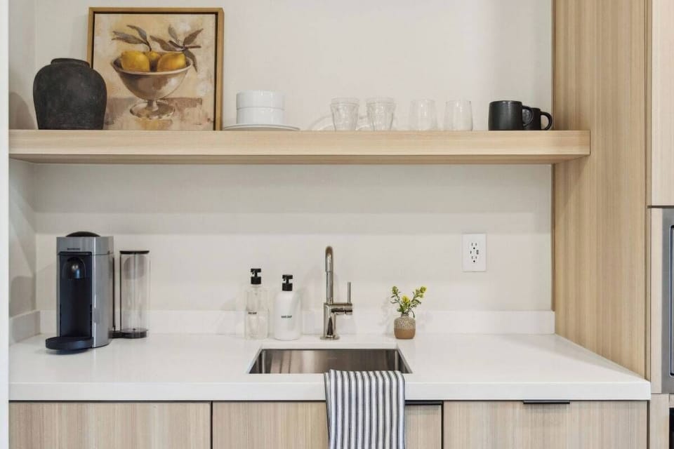 Kitchenette with Nespresso Coffee Machine and Mini Fridge - No Stove