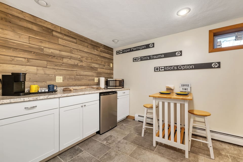 Kitchenette in lower level (coffee maker, mini-fridge, microwave) 