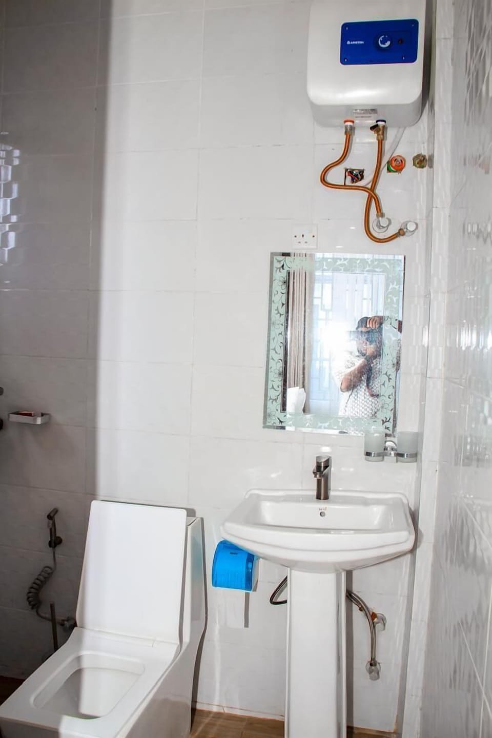 Shower, towels, soap, shampoo