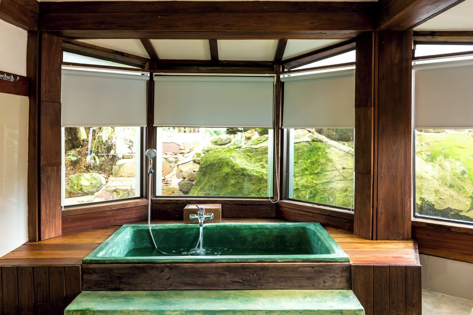 Deluxe Room, Garden View | Bathroom | Combined shower/tub, hydromassage showerhead, free toiletries