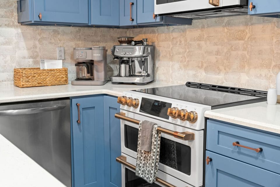 Kitchen w/ coffee and espresso makers