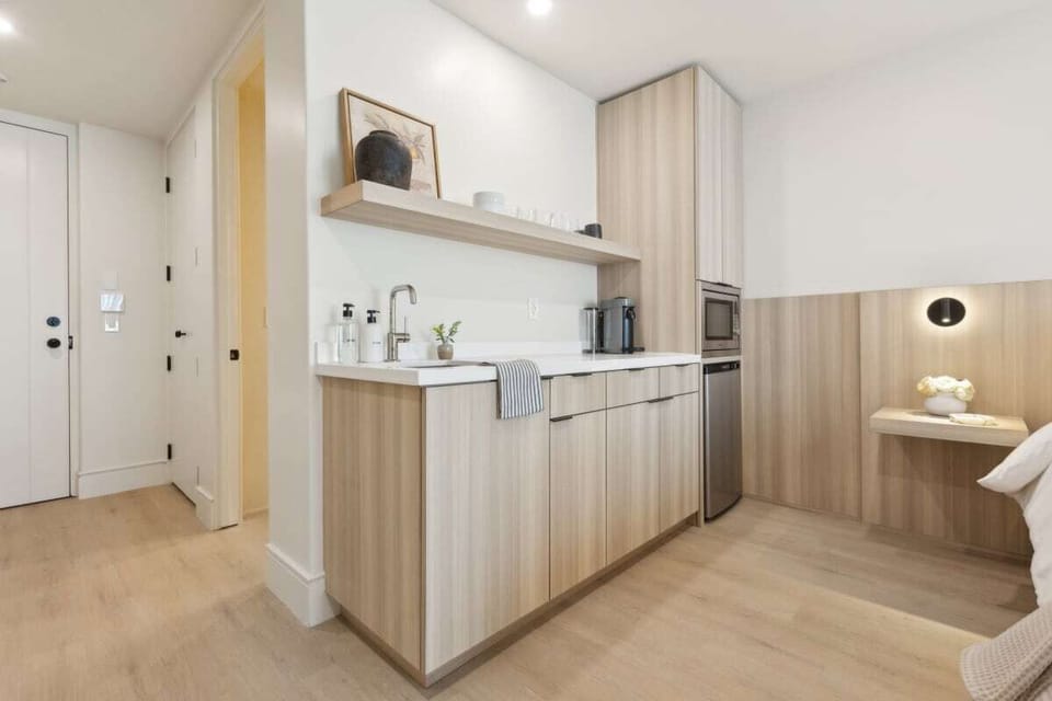 Kitchenette with Nespresso Coffee Machine and Mini Fridge - No Stove