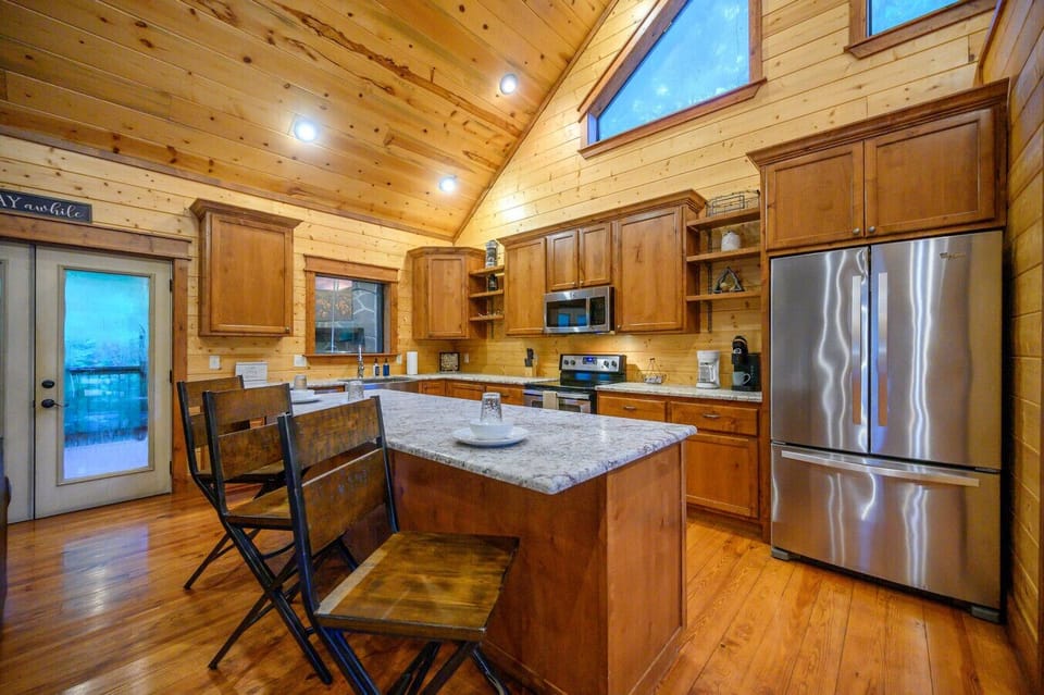 Sleek countertops and plenty of space to cook, serve, and gather.