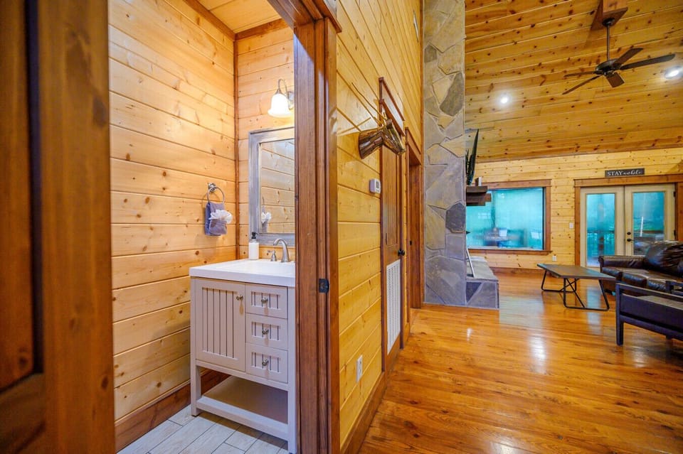 Convenient half bath—stylish and functional.