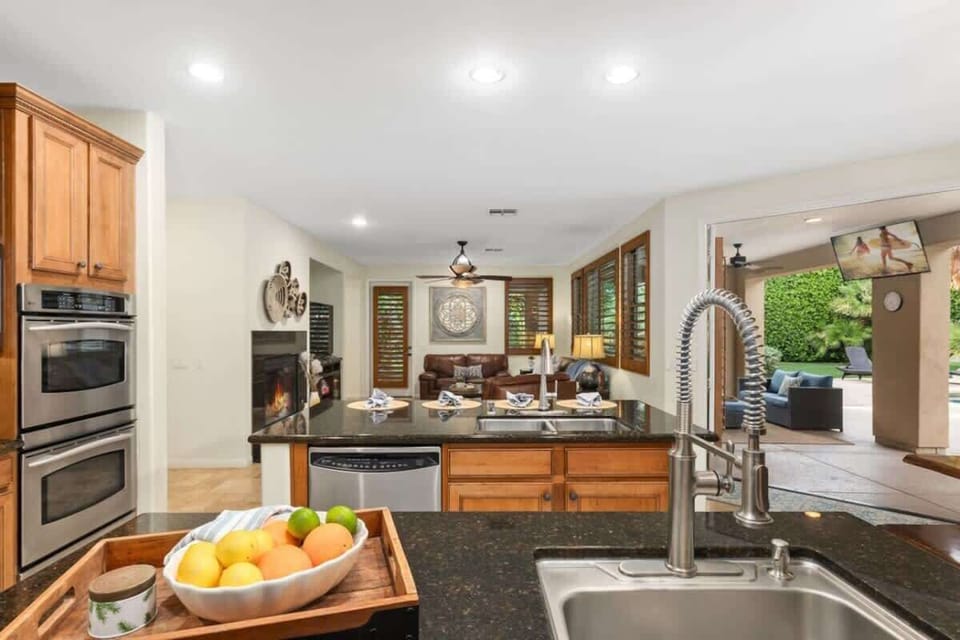 Gather around for good food and great conversations in this inviting kitchen.