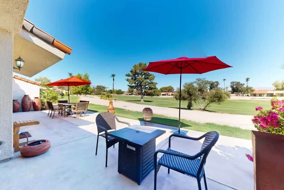 Enjoy the sun and open views from this comfortable patio
