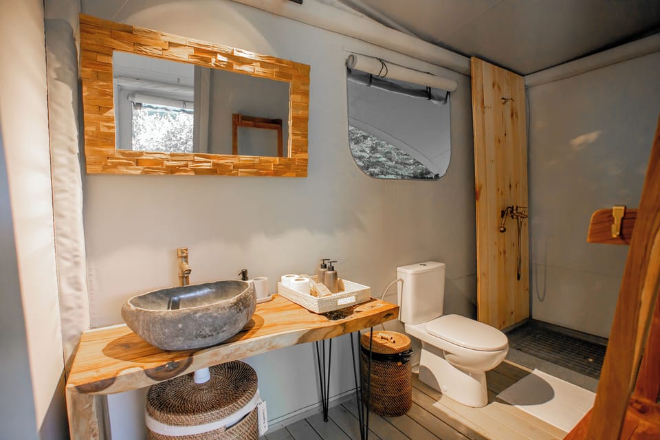 Standard Double or Twin Room, Lanai, Mountain View | Bathroom | Shower, hair dryer, slippers, towels