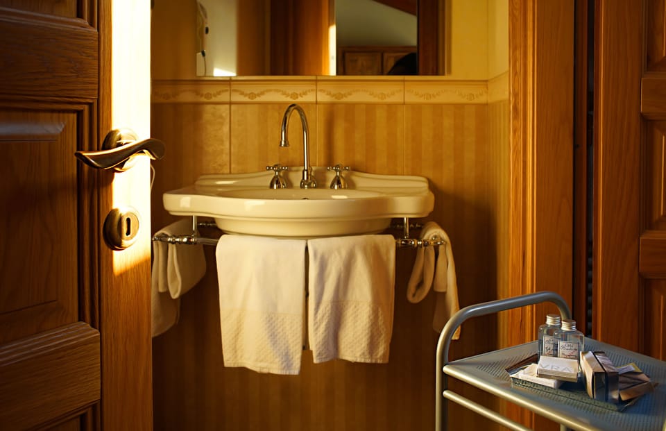 Free toiletries, hair dryer, bidet, towels