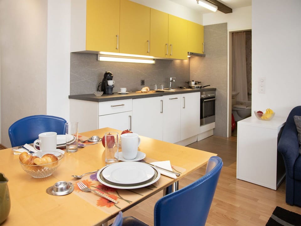 Interior Design, Furniture, Flooring, Floor, Room, Kitchen, Countertop, Ceiling, Apartment, Lighting