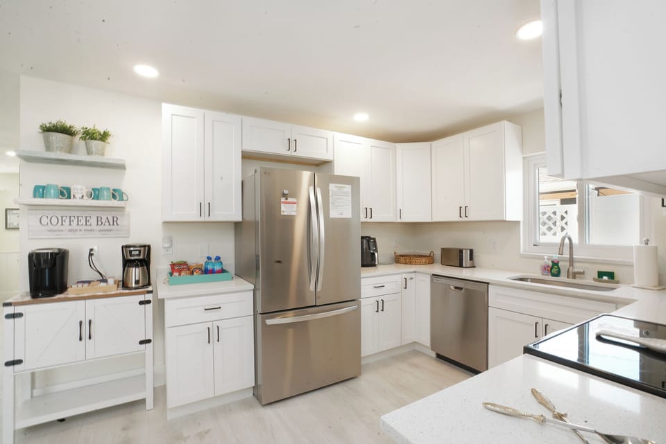 Cooking in is a delight in the very well-stocked kitchen.