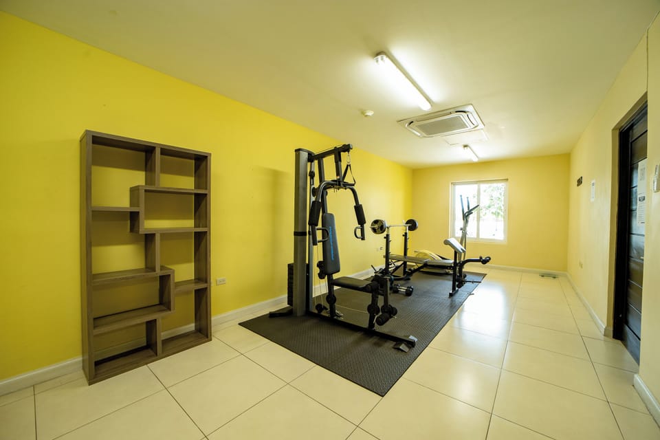 Complex gym on ground floor