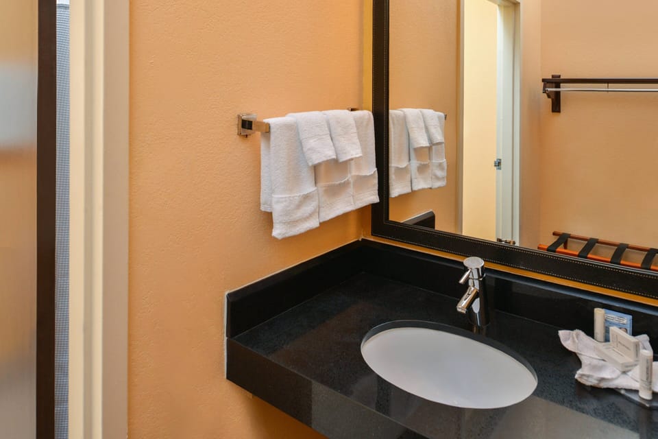 Free toiletries, hair dryer, towels