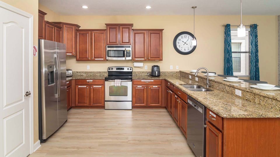 House, Multiple Beds, Pool Access, Pool View (Mickey’s Mansion At Championsgate) | Private kitchen | Fridge, microwave, oven, stovetop