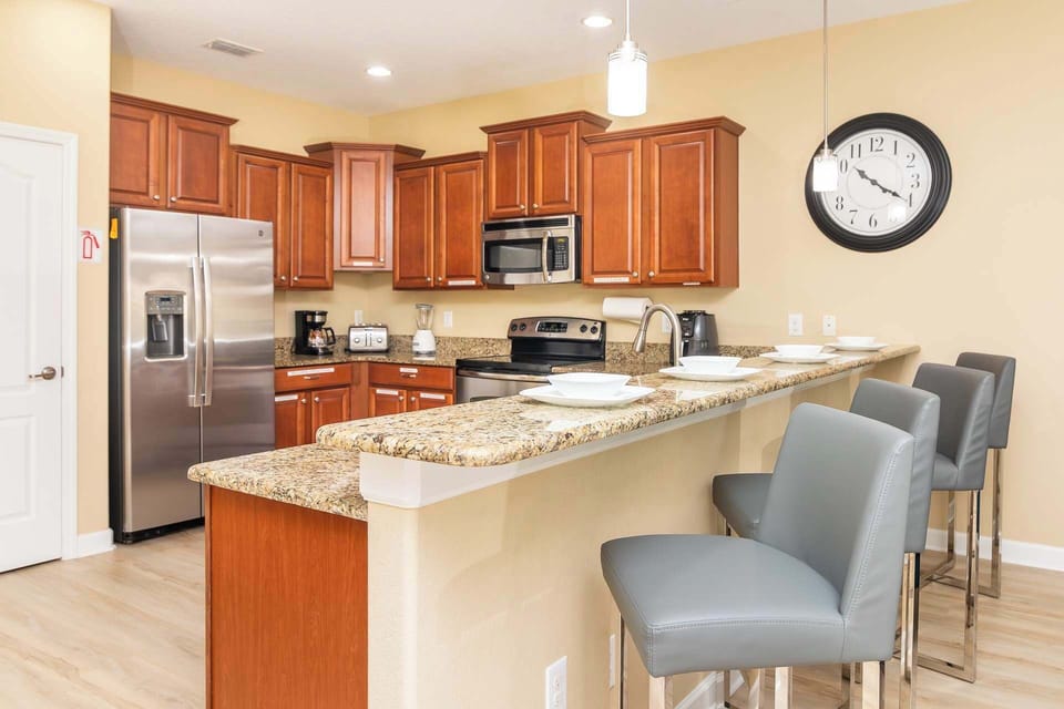 House, Multiple Beds, Pool Access, Pool View (Mickey’s Mansion At Championsgate) | Private kitchen | Fridge, microwave, oven, stovetop